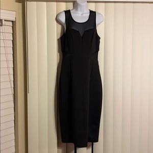 Guess Black Mesh Cut Out Midi Dress - 12